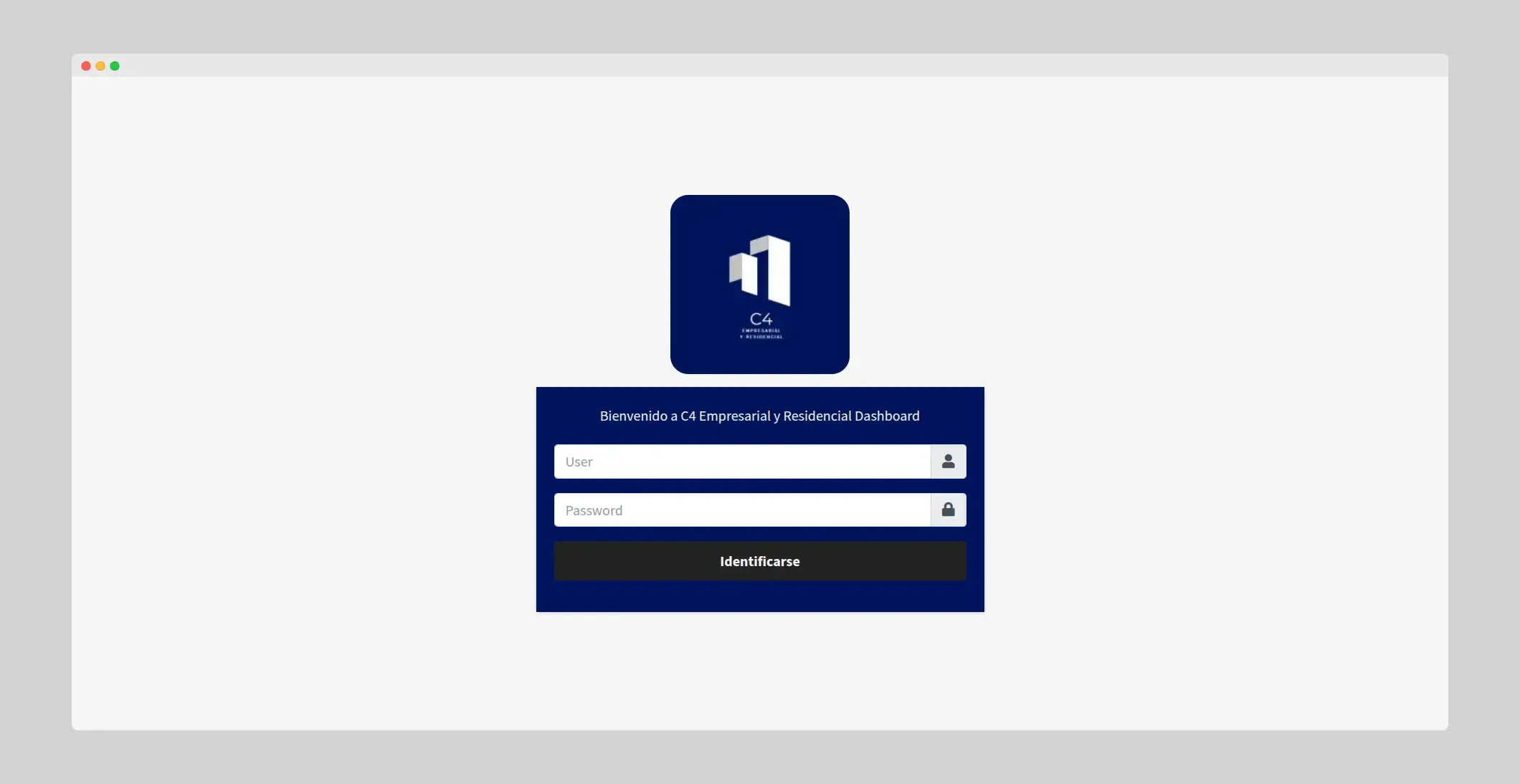 C4 Empresarial y Residencial - Login al dashboard administrativo