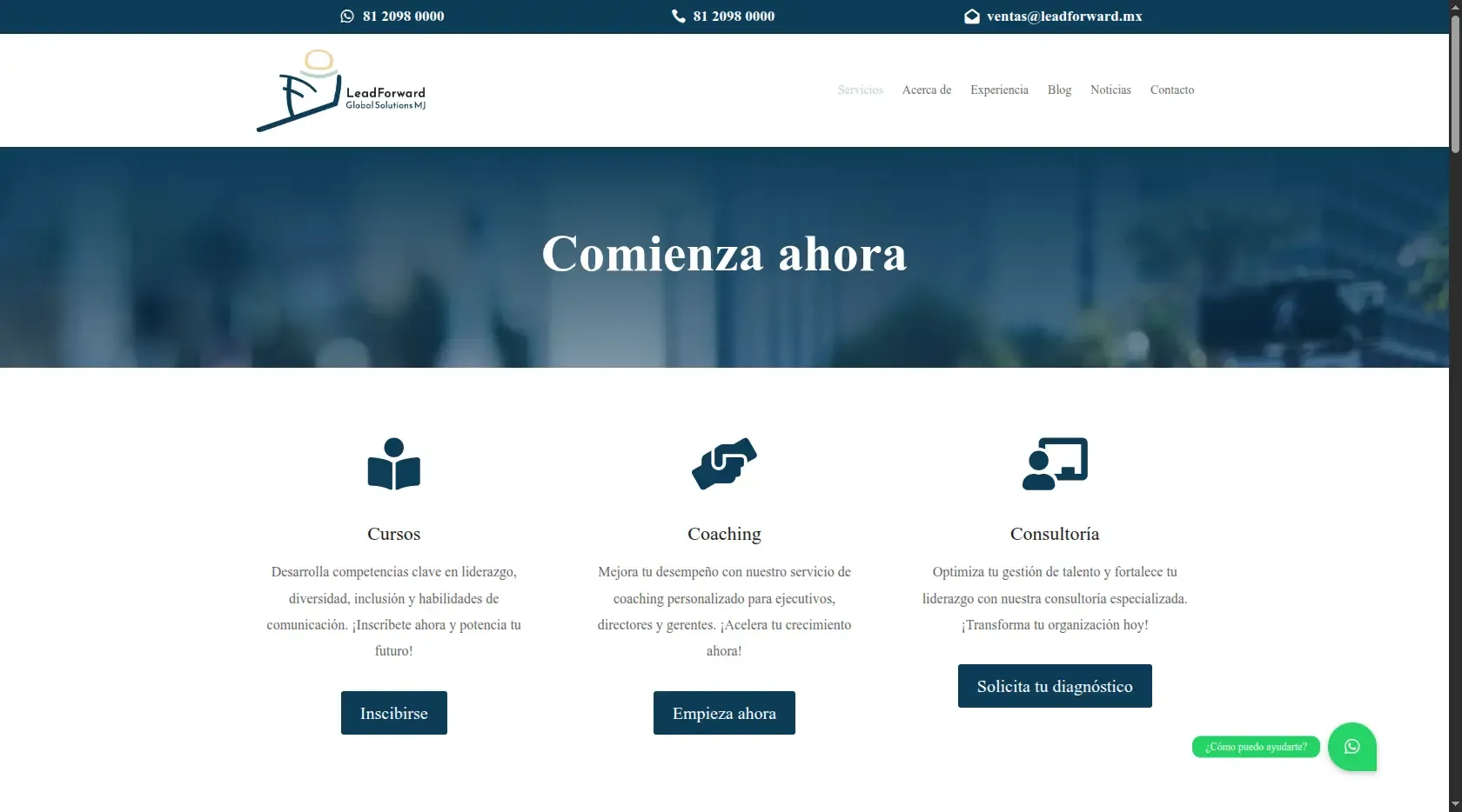LeadForward - Servicios de cursos, coaching y consultoría