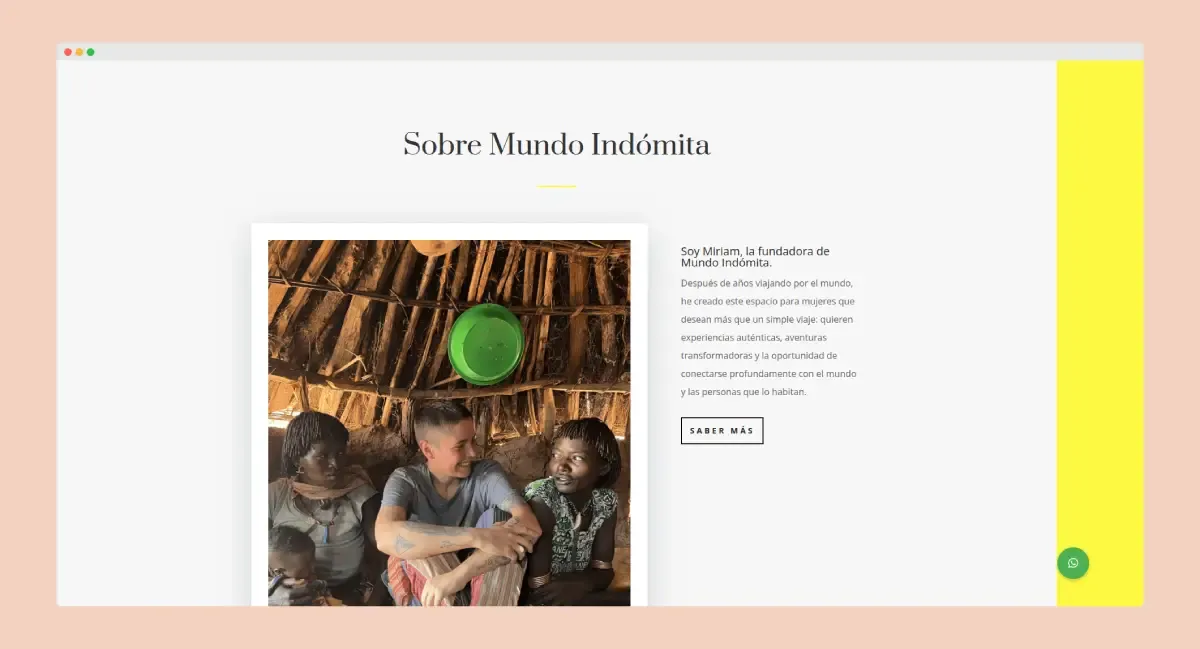 Mundo Indómita - Sobre mí, Miriam fundadora