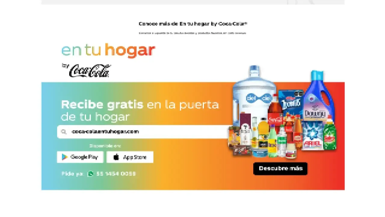Banner de ecommerce para servicio de domicilio Coca-Cola