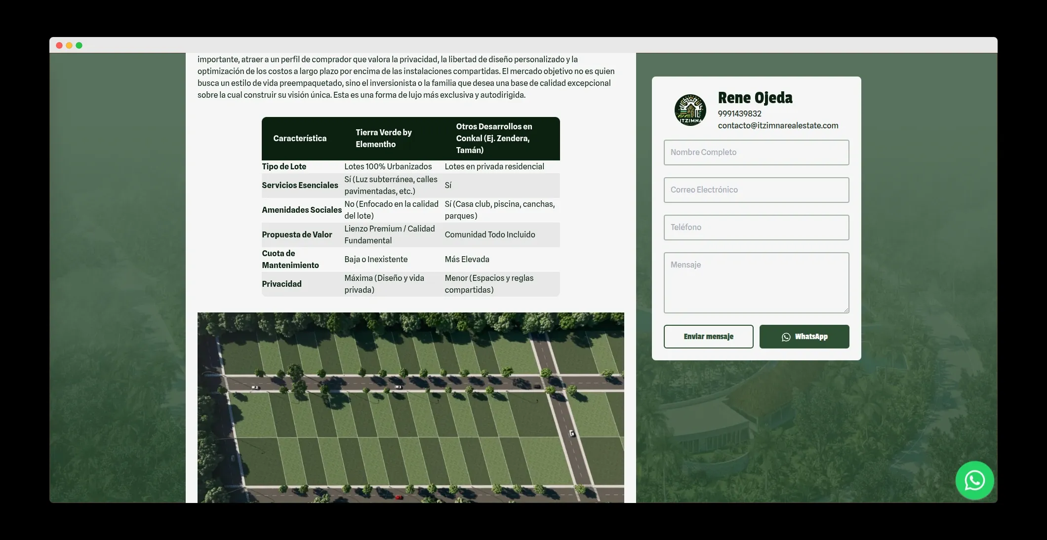 Itzimna Real Estate - Detalle de propiedad e información