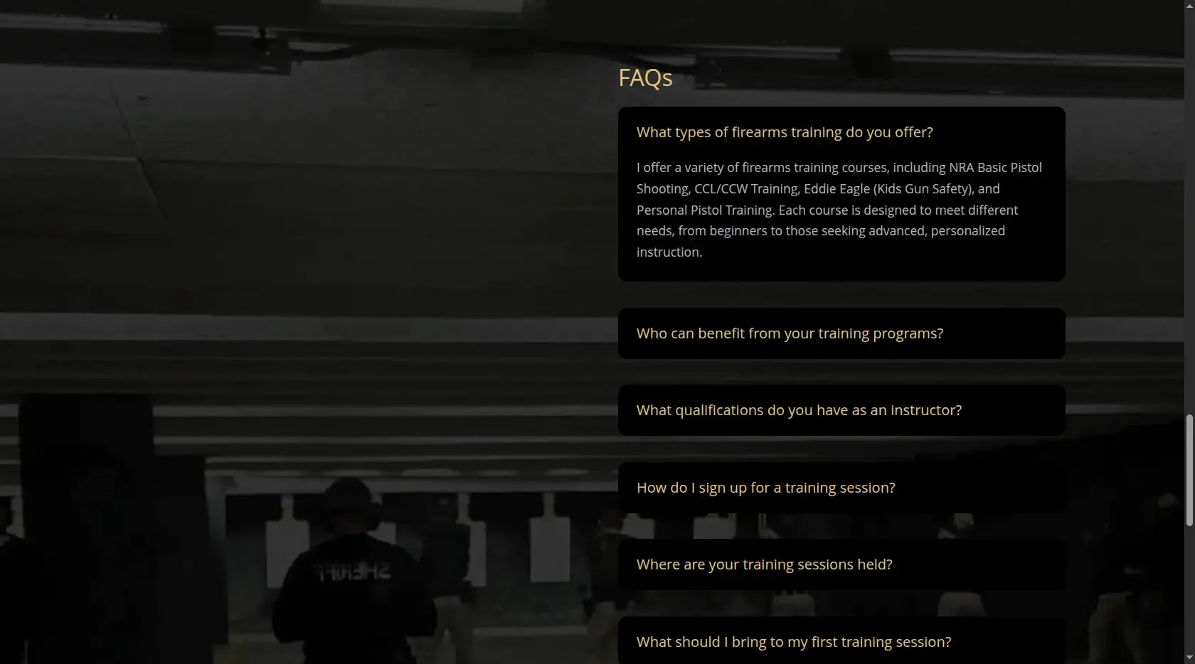 Priority Training - Preguntas frecuentes sobre cursos de armas