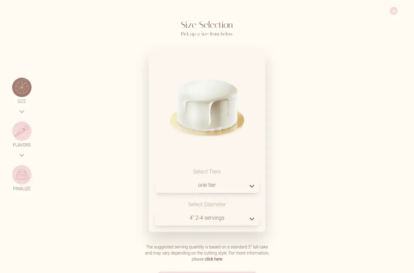 Cake Store Mommy - Cotizador interactivo paso a paso