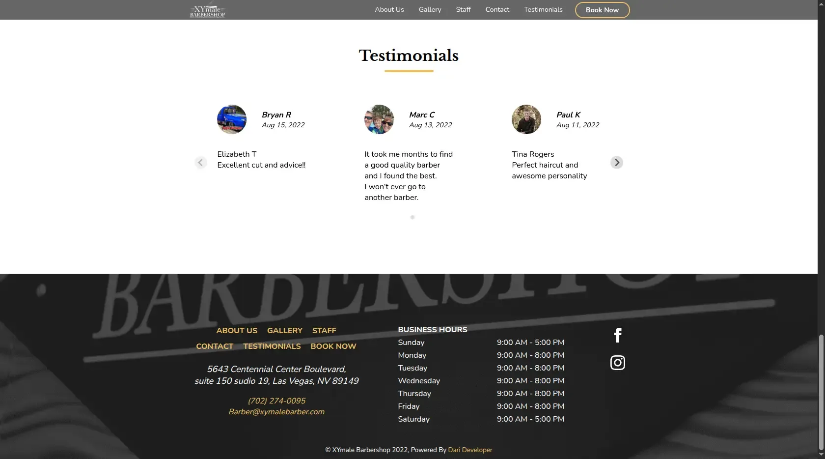 Ubicación y horarios de atención de la barbería Ubicación y horarios de atención de la barbería