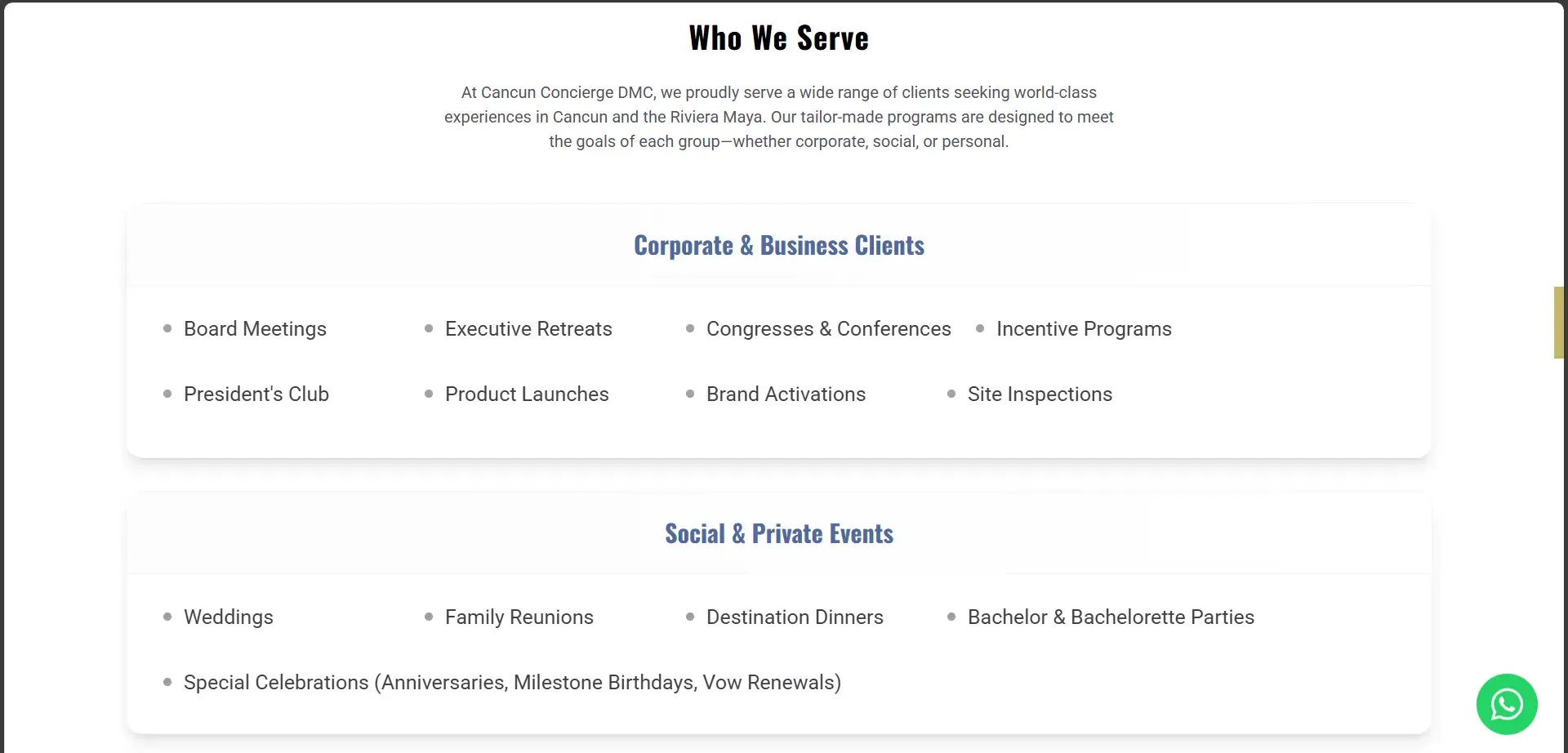 Cancun Concierge - Services overview