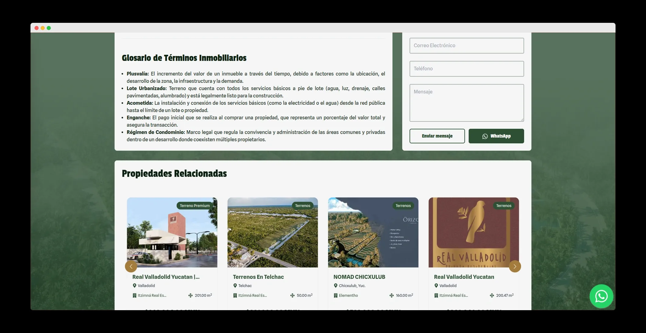 Itzimna Real Estate - Propiedades relacionadas y recomendaciones