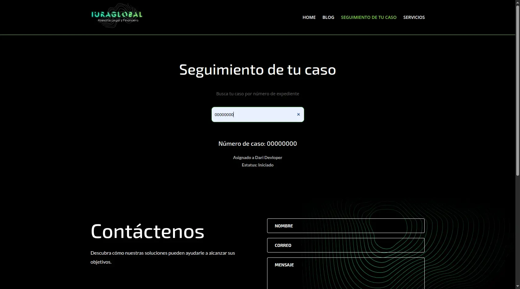 IuraGlobal - Búsqueda de estado de caso legal