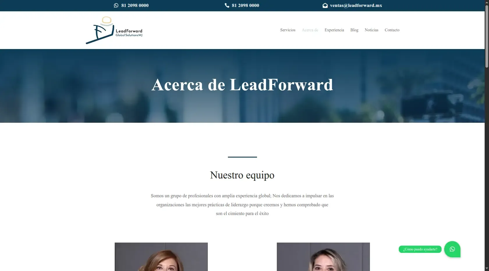 LeadForward - Acerca de nuestro equipo profesional