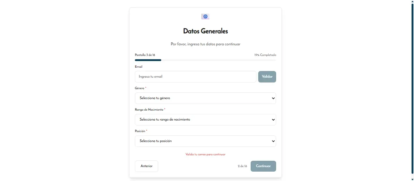 AFT - Formulario de datos generales de participantes AFT - Formulario de datos generales de participantes