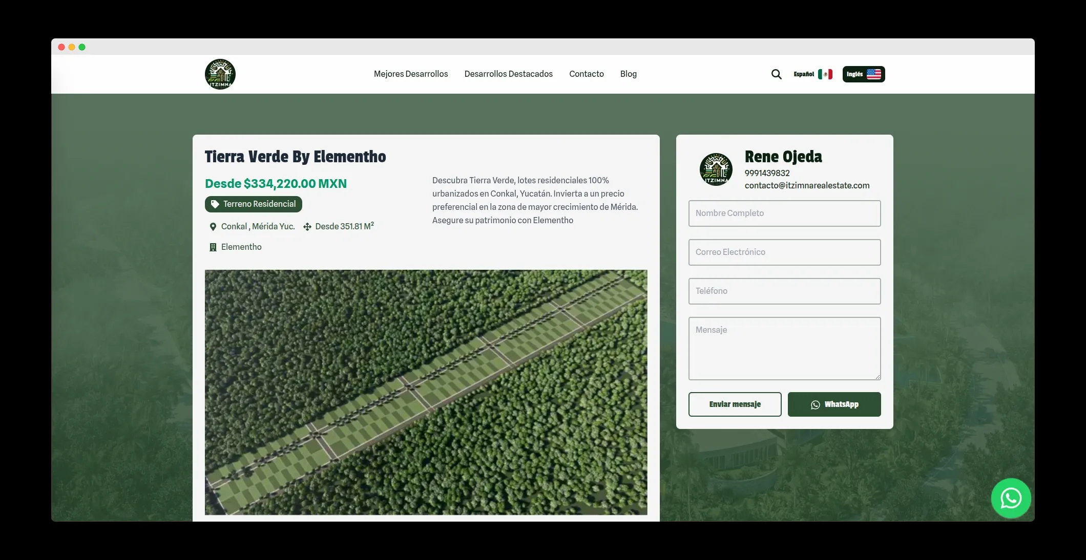 Itzimna Real Estate - Datos generales de la propiedad