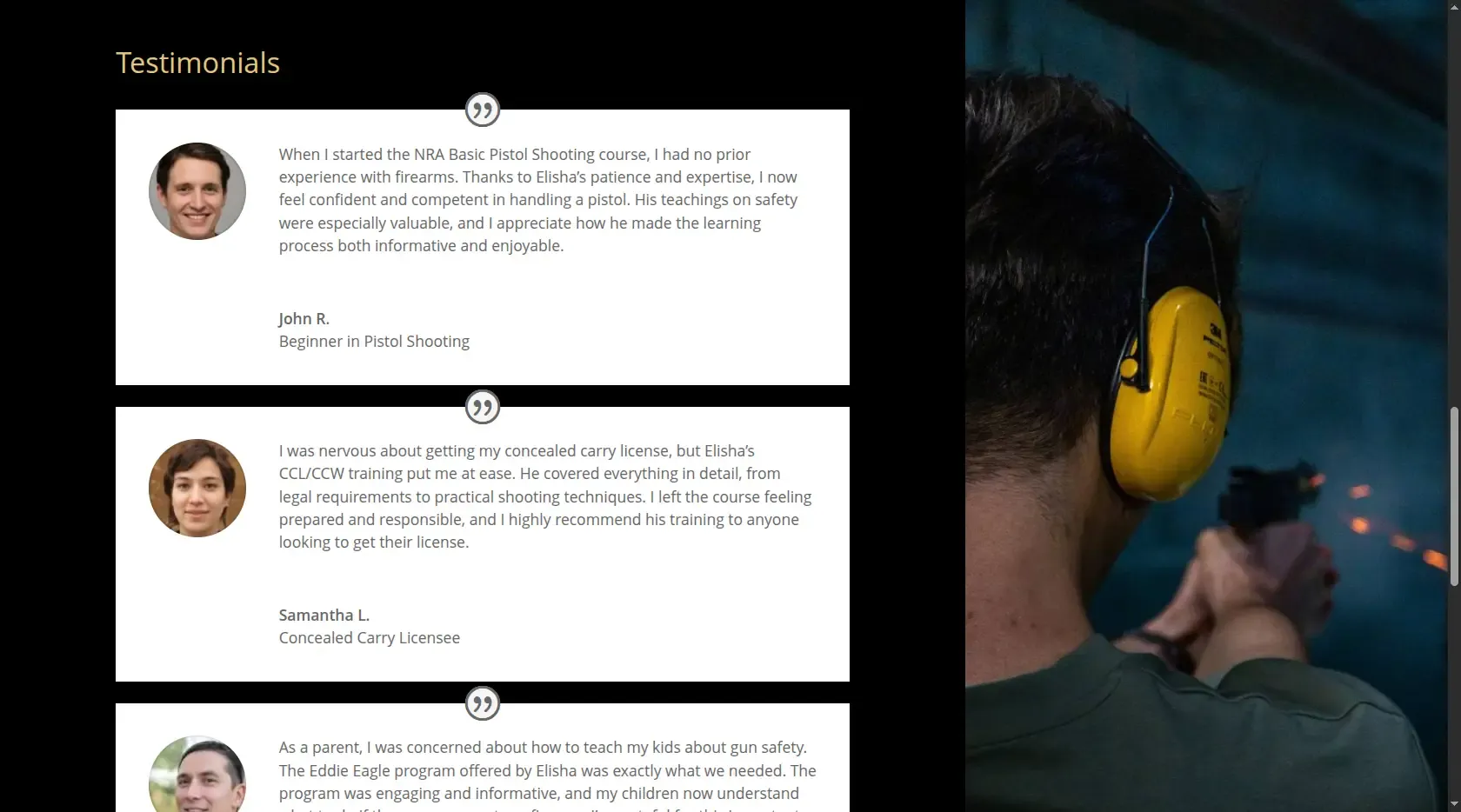 Priority Training - Testimonios del curso básico de pistola NRA