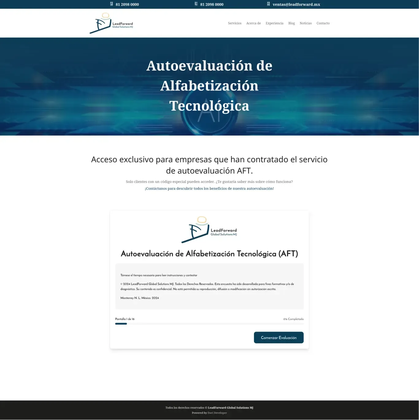 AFT - Formulario embebido en sitio LeadForward