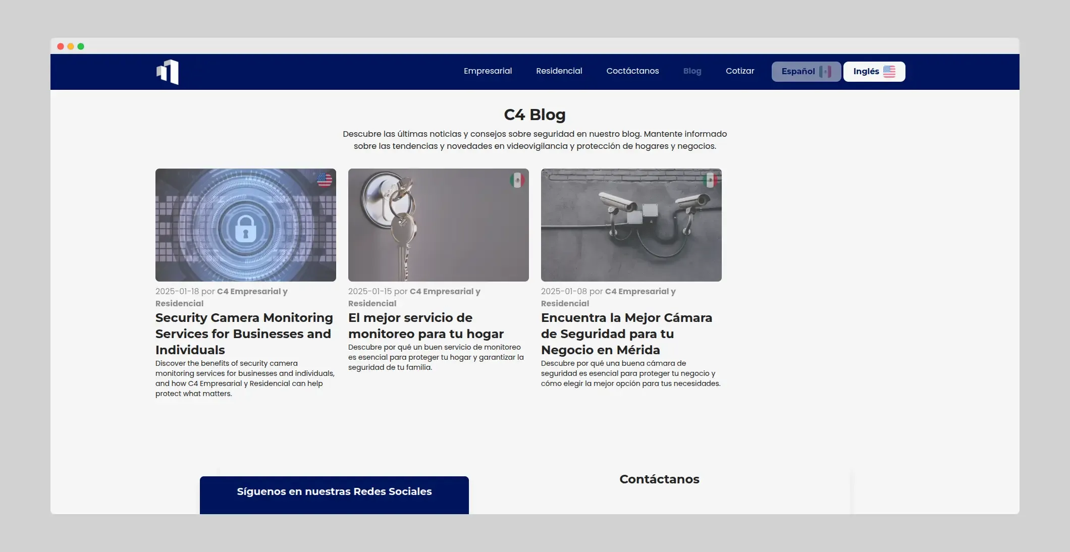 C4 Empresarial y Residencial - Blog administrable CMS