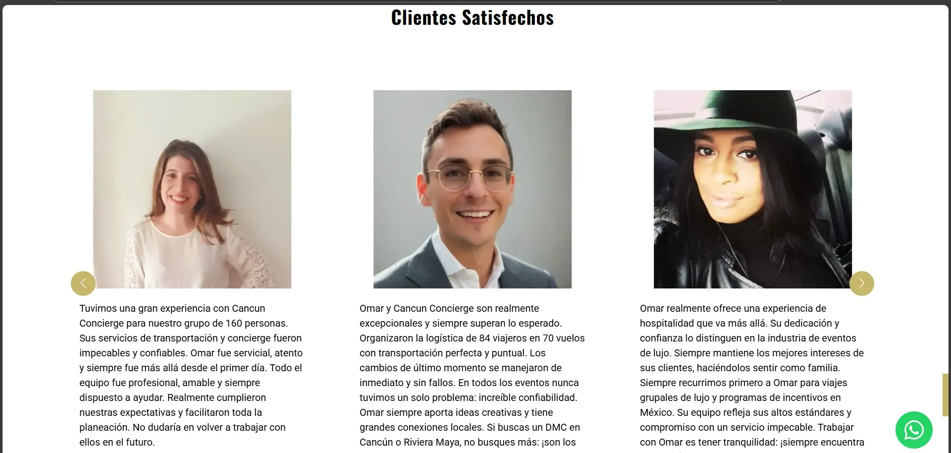 Cancun Concierge - Testimonios de clientes