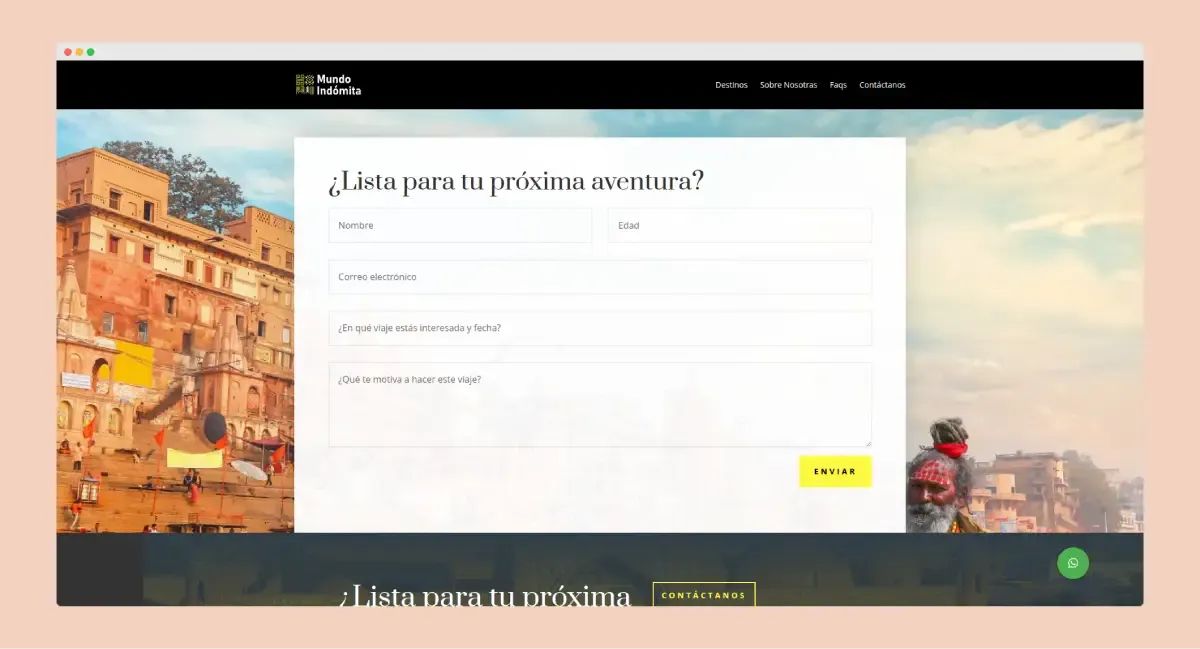 Mundo Indómita - Contacto para tu próxima aventura Mundo Indómita - Contacto para tu próxima aventura