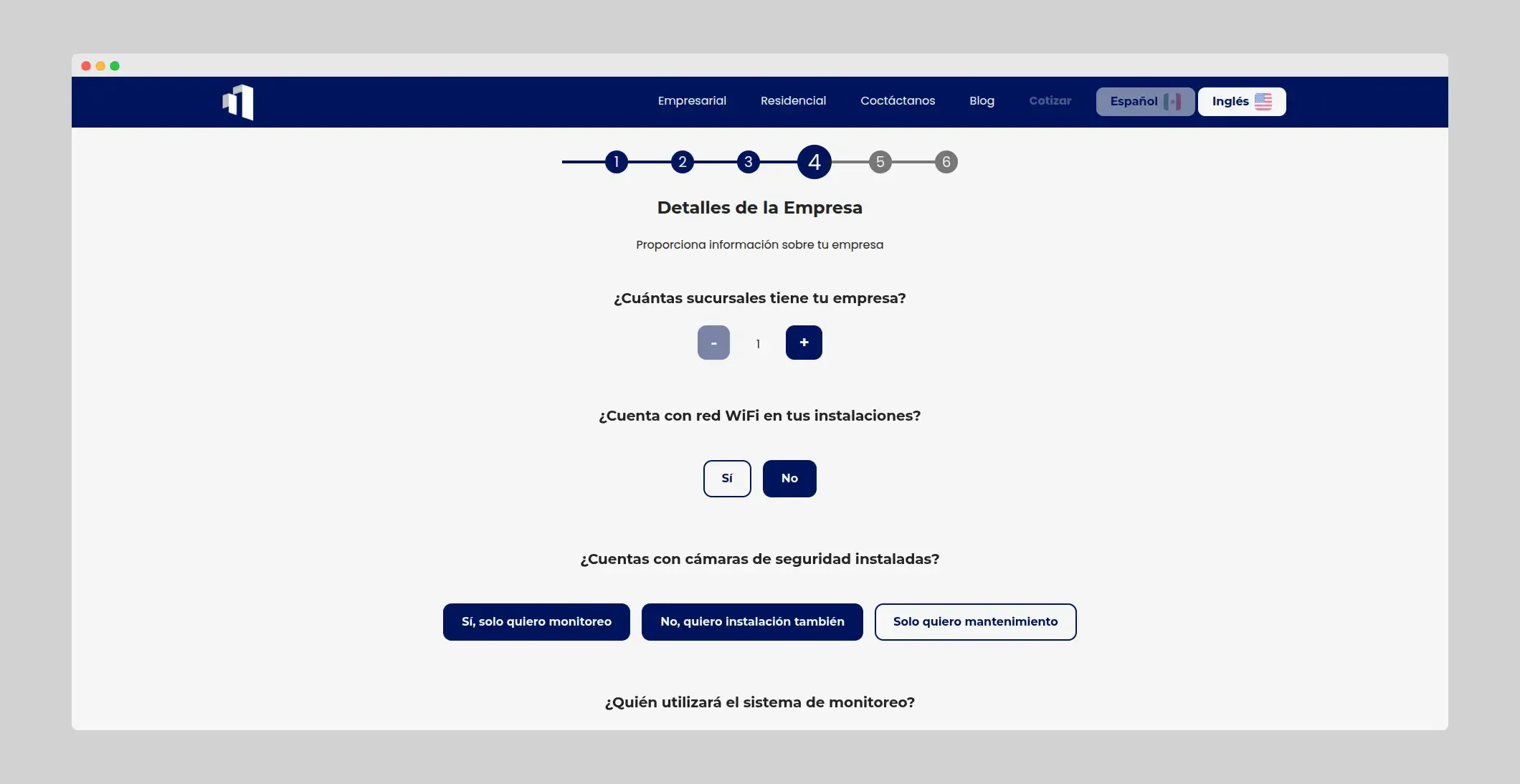 C4 Empresarial y Residencial - Formulario interactivo C4 Empresarial y Residencial - Formulario interactivo
